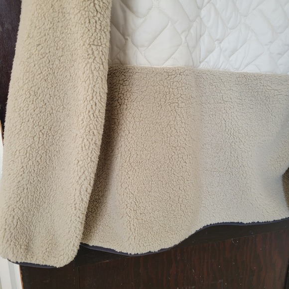 Columbia Women's Cream Tan Fleece Quilted Pullover Hoodie Sherpa Cozy Size XXL - Picture 10 of 11